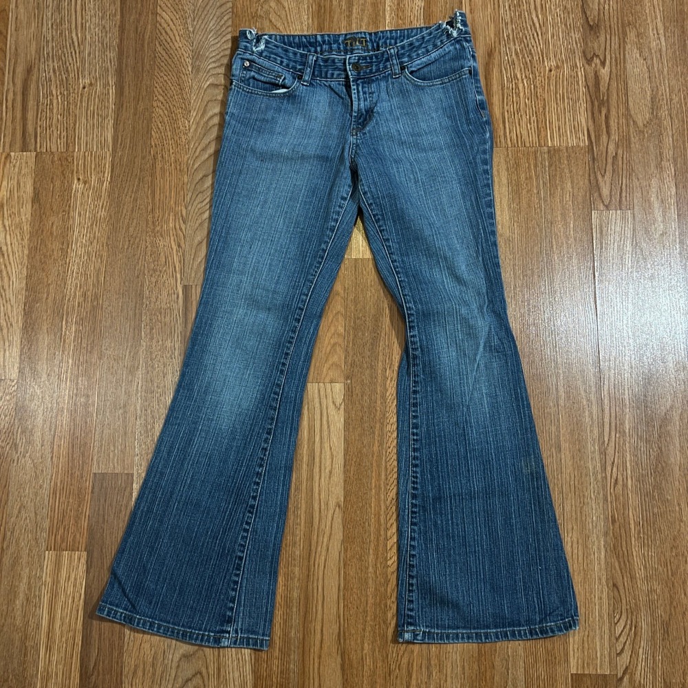 Tilt Huntington Flare Jeans Womens SZ 7 Reg Medium Wash Low Rise Y2K Denim 30x30